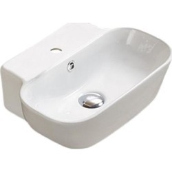 16.34-in. W Above Counter White Vessel For 1 Hole Center Drilling - American Imanginations AI-27969 found on Bargain Bro from totally furniture for USD $189.08