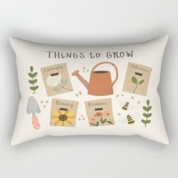 Rectangular Pillow | Things To Grow - Garden Seeds by Oh Jess Marie - Small (17" x 12") - Society6