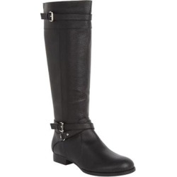 Wide Width Women's The Janis Regular Calf Leather Boot by Comfortview in Black (Size 8 W) found on Bargain Bro from Roamans.com for USD $96.51