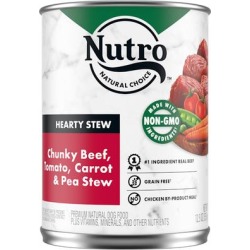 Nutro Gravy Chunky Beef, Tomato, Carrot & Pea hearty Stew Adult Canned Wet Dog Food, 12.5 oz., Case of 12, 12 X 12.5 OZ