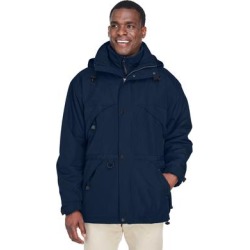 North End 88007 Adult 3-in-1 Parka with Dobby Trim Jacket in Midnight Navy Blue size Medium found on MODAPINS