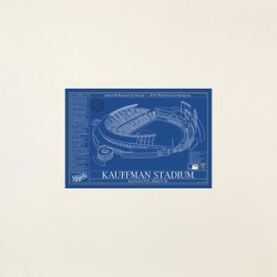 Baseball Stadium Blueprints - Team Colors - Kauffman Stadium, Kansas City Royals, Unframed found on Bargain Bro Philippines from uncommongoods.com for $85.00