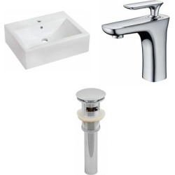 20.25-in. W Wall Mount White Vessel Set For 1 Hole Center Faucet - American Imanginations AI-26098 found on Bargain Bro from totally furniture for USD $465.80
