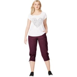 Plus Size Women's Stretch Cargo Capris by ellos in Midnight Berry (Size 32) found on Bargain Bro Philippines from Ellos for $36.90