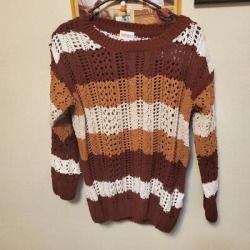 Lularoe Sweaters | Knit Sweater | Color: Brown/White | Size: S found on Bargain Bro from poshmark, inc. for USD $9.88