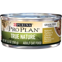 Purina Pro Plan True Nature Grain Free Formula Natural Turkey & Chicken Entree Wet Cat Food, 5.5 oz., Case of 24, 24 X 5.5 OZ