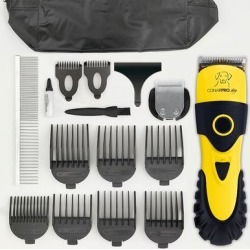 CONAIRPROPET dog & cat 2-In-1 Clipper/Trimmer Pet Grooming Kit, 17 Piece, 6 W / 4.5 IN, Yellow / Black