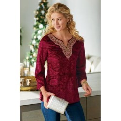 Women's Vermilion Tunic Top by Soft Surroundings, in Wine size XS (2-4)