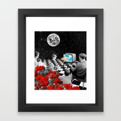 Tv Portal Framed Art Print by Linz Sepe - Vector Black - X-Small-10x12
