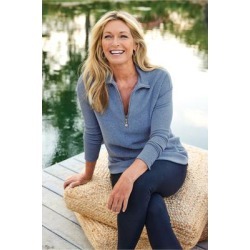Women's Adalyn Pullover Top by Soft Surroundings, in Grey Blue Heather size XS (2-4)