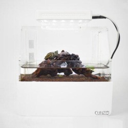 YYBSH Rectangle Fish Bowl Mini Fish Tank Mini Fish Aquarium Desktop Ornaments Acrylic (shatterproof w/ great clarity) in White | Wayfair 50669