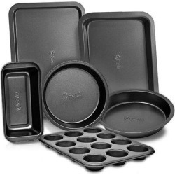 SMAGREHO 6 Piece Non-Stick Carbon Steel Bakeware Set Carbon Steel in Black/Gray | Wayfair B08KGVTVX2