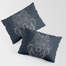 Wolf Of North King Size Pillow Sham by Angoes25 - STANDARD SET OF 2 - Cotton