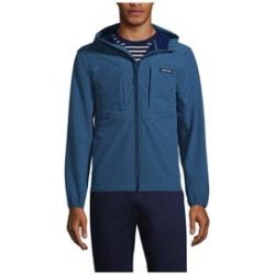 Men's Soft Shell Fleece Jacket with Hood - Lands' End - Blue - M found on Bargain Bro from landsend.com for USD $52.42