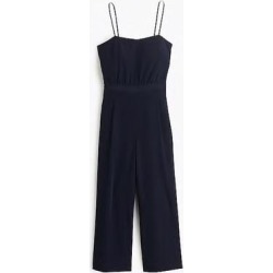 J. Crew Pants & Jumpsuits | J Crew Cropped Wide Leg Jumpsuit Navy Blue Size 0 Petite | Color: Blue | Size: 0p found on Bargain Bro from poshmark, inc. for USD $30.40