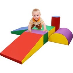 Educational 6 Piece Lightweight Interactive Set Crawl and Climb Colorful Fun Foam Play Set Block Toy for Toddlers