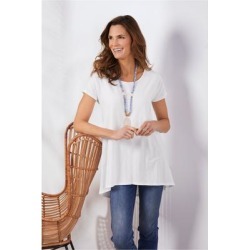 Women Calissa T-Shirt by Soft Surroundings, in White size 1X (18-20)