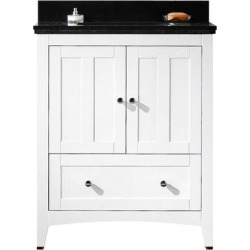 30.5-in. W Floor Mount White Vanity Set For 3H4-in. Drilling Black Galaxy Top White UM Sink - American Imanginations AI-17571 found on Bargain Bro from totally furniture for USD $1,073.11