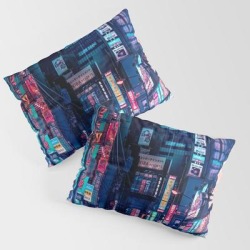 Daydreaming Of Tokyo King Size Pillow Sham by Himanshishah - STANDARD SET OF 2 - Cotton