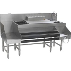 Eagle Group CCS-72-2 Spec-Bar 72" Stainless Steel Combination Cocktail Station with 18" Recessed Workboard