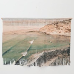 Wall Hanging | California Pacific Coast Highway // Vintage Waves Crashing On The Beach Teal Ocean Water by Desertxpalm - Large 47" x 32 1/4" - Society6