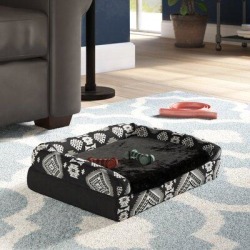 FurHaven Southwest Kilim Orthopedic Sofa Dog Bed Polyester in Black, Size 5.5 H x 20.0 W x 15.0 D in | Wayfair 45236230