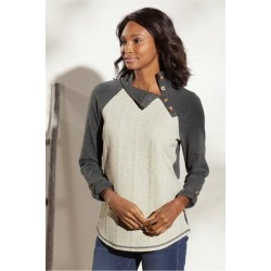 Women's Tibira Pullover Top by Soft Surroundings, in Charcoal Heather size XS (2-4)