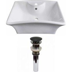 19.5-in. W Above Counter White Vessel Set For 1 Hole Center Faucet - American Imanginations AI-30954 found on Bargain Bro from totally furniture for USD $263.94
