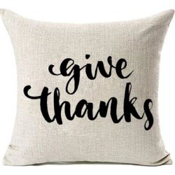 Thanksgiving Decor Give Thanks Cotton Linen Pillow Covers