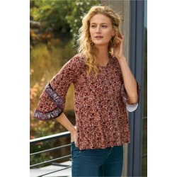 Women's Tuscany Tunic Top by Soft Surroundings, in Light Brown size XS (2-4)