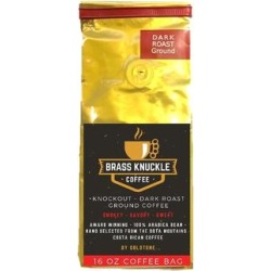 Brass Knuckle Coffee - KNOCKOUT - Dark Roast, Arabica Ground, Costa Rica 16 OZ - black found on Bargain Bro from Overstock for USD $17.47