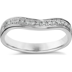 9ct White Gold Diamond Shaped Band