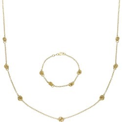 9ct Yellow Gold Knot Necklace & Bracelet Set