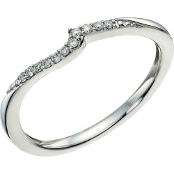9ct White Gold Diamond Shaped Band