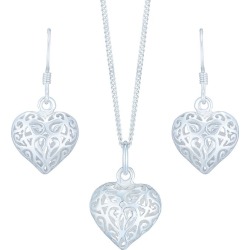 Sterling Silver Filigree Heart 18