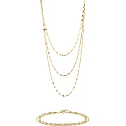 9ct Yellow Gold Draped Necklace & Bracelet Set
