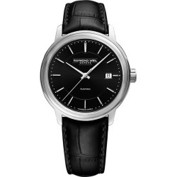 Raymond Weil Maestro Men's Black Leather Strap Watch