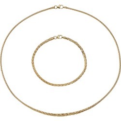 9ct Yellow Gold Spiga Necklace & Bracelet Set