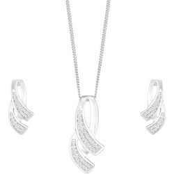 9ct White Gold Diamond Cascade Jewellery Set