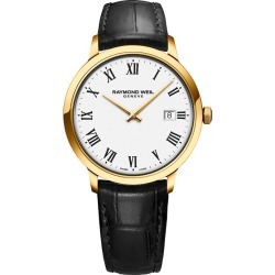 Raymond Weil Toccata Men's Black Leather Strap Watch