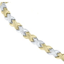 9ct Two-Colour Gold Matt & Polished Bracelet