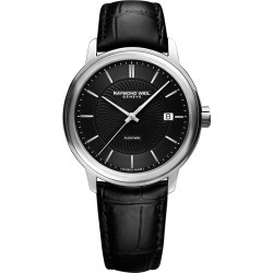 Raymond Weil Maestro Men's Black Leather Strap Watch