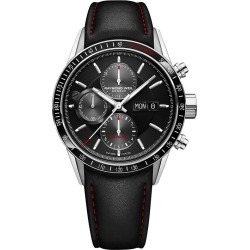 Raymond Weil Freelancer Men's Black Leather Strap Watch