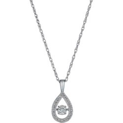 Diamonds In Rhythm Silver 15 Point Diamond Pear Drop Pendant