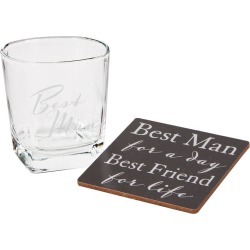 Amore Best Men's Whisky Glass and Coaster Set