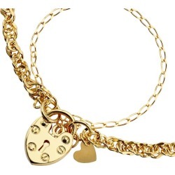 9ct Gold Heart Padlock Charm Singapore Bracelet
