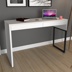 Mesa para Computador Fitmobel Desk com 2 Gavetas 120x45cm Branco