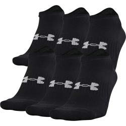 Under Armour Unisex Training Cotton No Show Socks - 6 Pack Black L