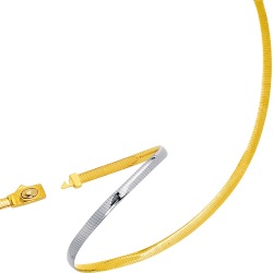 Two Tone Reversible Omega Chain Necklace In 14k Yellow Gold And Sterling Silver, 5mm, 18"