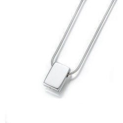 Silver Rectangle Slide Cremation Pendant, Jewelry Gray